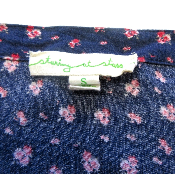 Staring At Stars Button Down Dress Peakaboo Sleeve Floral Small - Picture 6 of 7